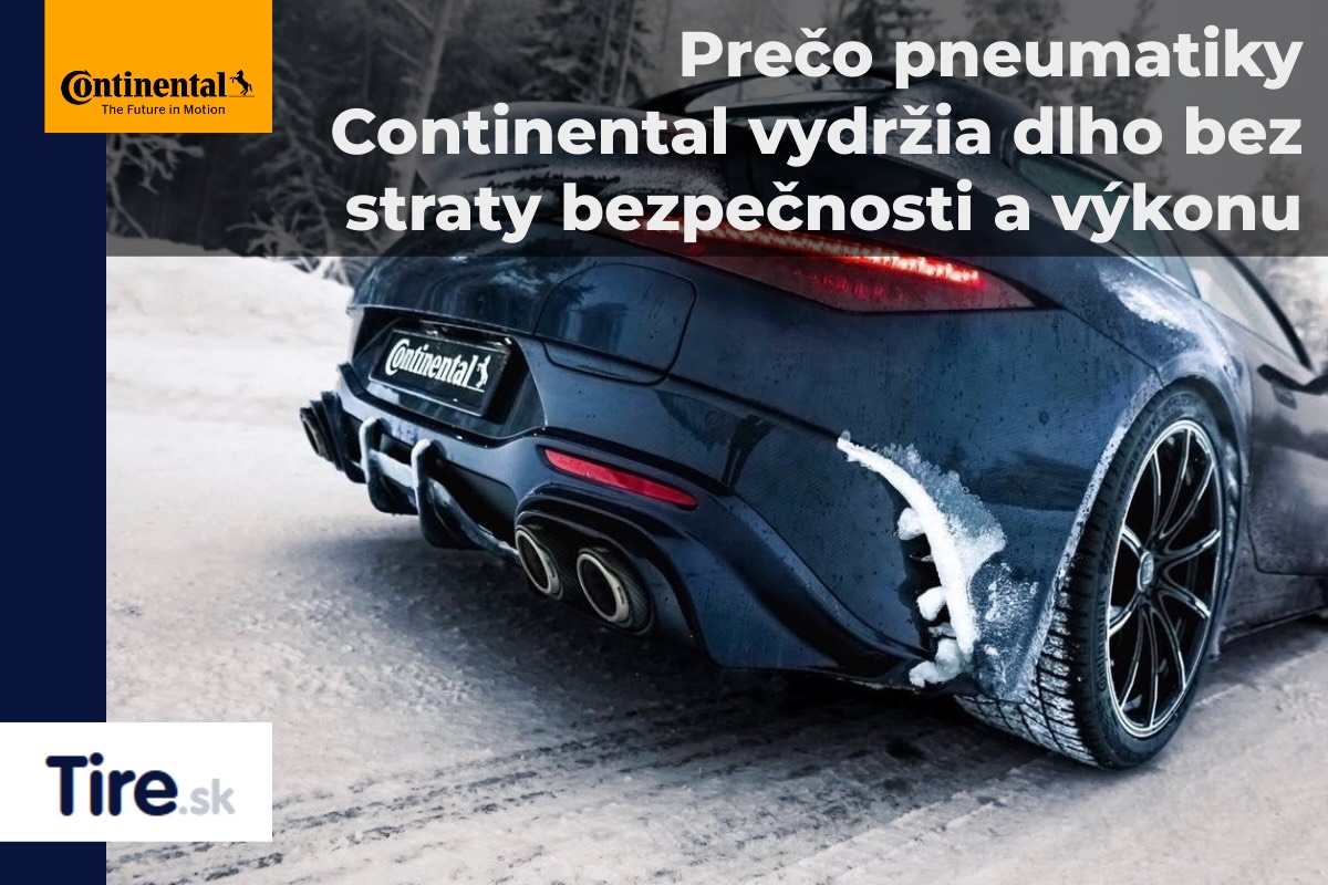 Auto so zimnými pneumatikami Continental na zasneženej ceste – dlhá životnosť pneumatík bez straty bezpečnosti a výkonu