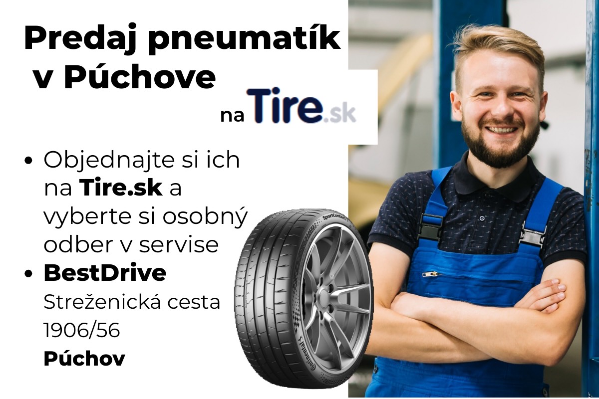 Predaj pneumatík v Púchove. Objednajte online na Tire.sk a vyzdvihnite si ich priamo v servise BestDrive.