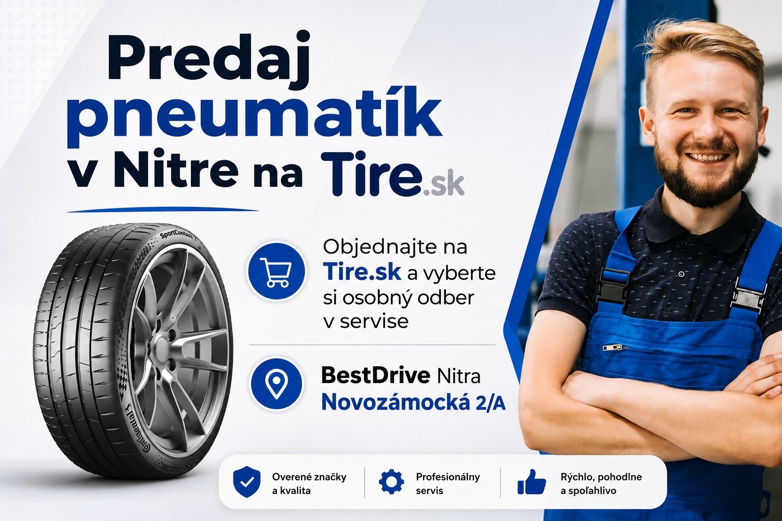 Predaj pneumatík v Nitre – objednajte online na Tire.sk a vyzdvihnite v servise BestDrive Nitra