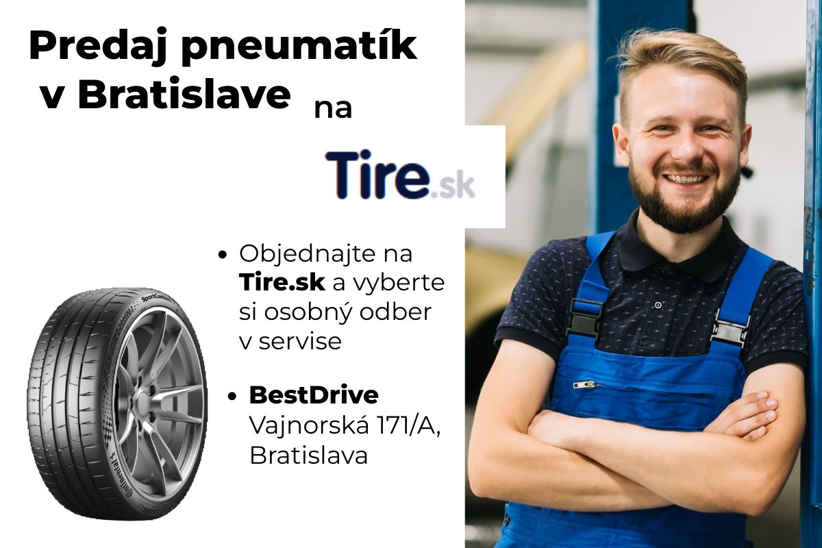 Predaj pneumatík v Bratislave. Objednajte online na Tire.sk a vyzdvihnite si ich priamo v servise BestDrive.