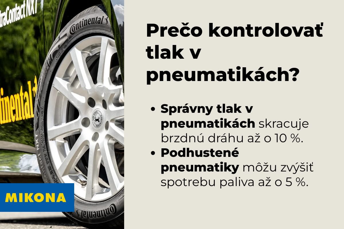 Správny tlak v pneumatikách je jedným z kľúčových faktorov bezpečnosti.