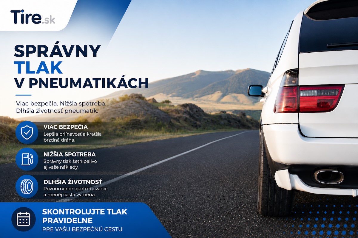 Správny tlak v pneumatikách ovplyvňuje spotrebu, životnosť aj bezpečnosť