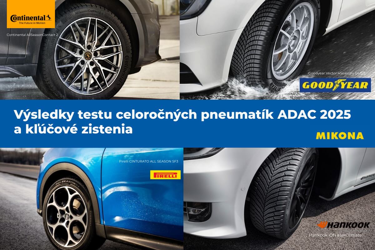 Porovnanie celoročných pneumatík 2025 v teste ADAC 2025: bezpečnosť na mokre a v zime, environmentálna bilancia a praktické rady, ako zvoliť správny rozmer a dezén.