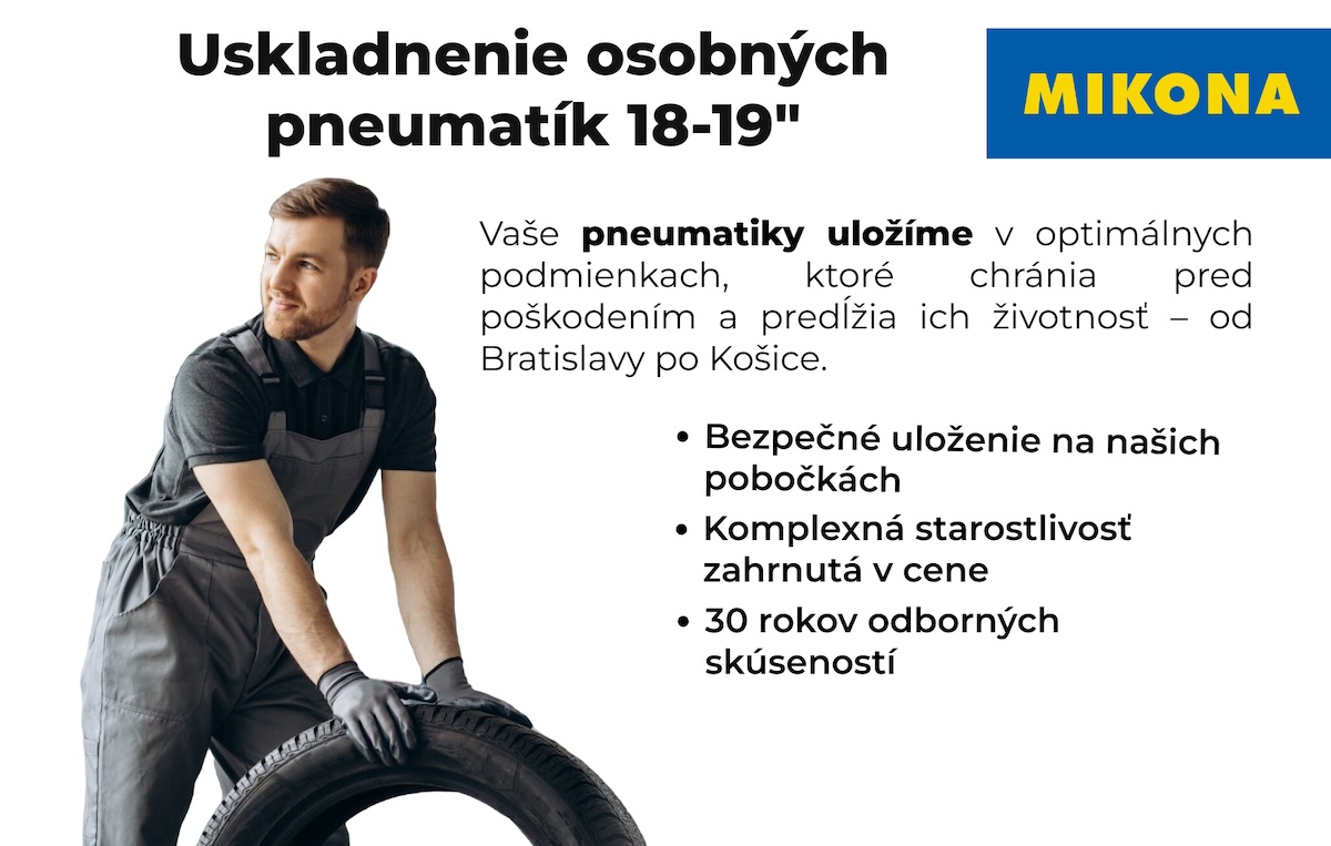 Uskladnenie pneumatík v rozmere 18-19" v Mikone