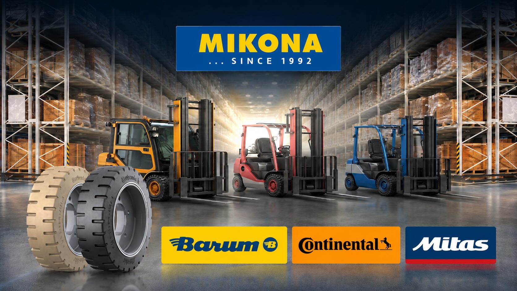 Continental, Mitas a Barum industry pneumatiky pre VZV – Mikona.sk