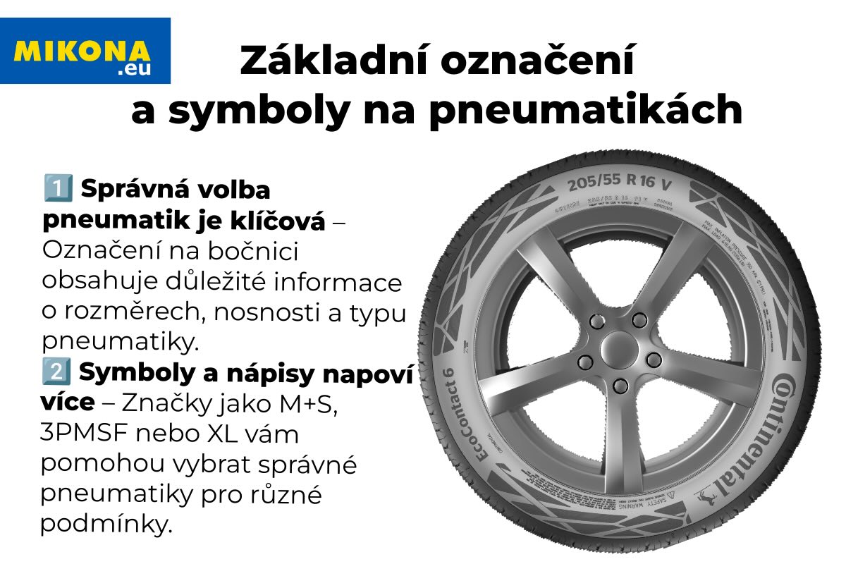 Co znamená základní označení a symboly na pneumatikách. Autor - Mikona