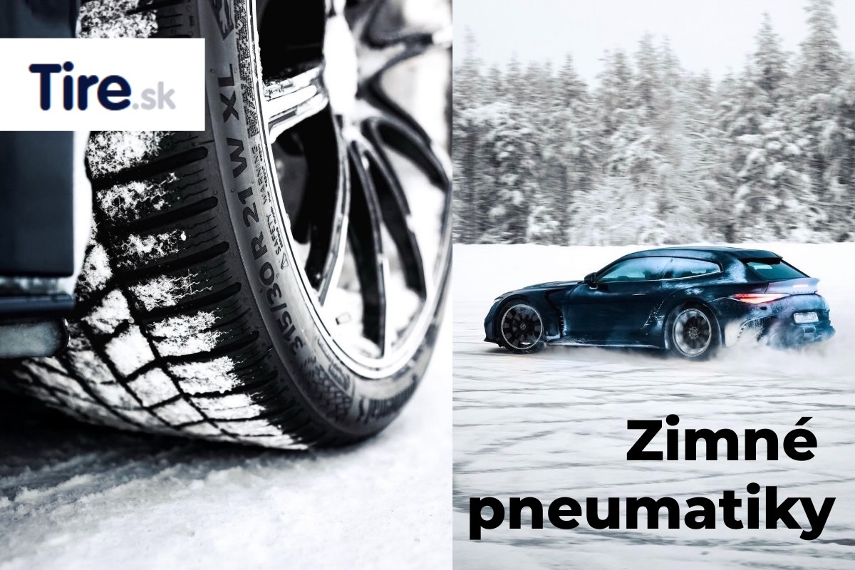 Zimné pneumatiky na osobnom aute Zimné pneumatiky na osobnom aute pri jazde na zasneženej vozovke v zimných podmienkach