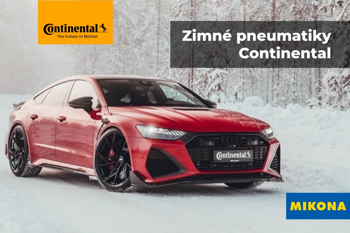 Auto na zasneženej ceste so zimnými pneumatikami Continental WinterContact 8 S