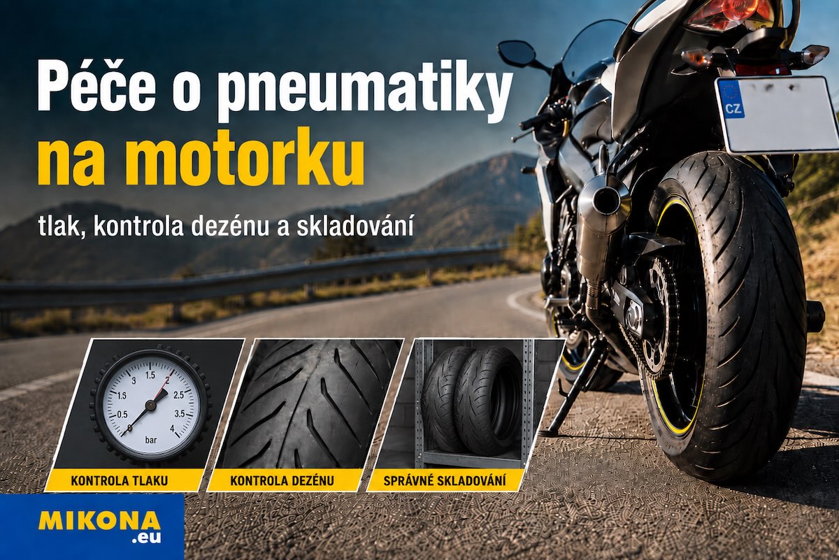 Péče o moto pneumatiky – Mikona.eu Péče o pneumatiky na motorku – tlak, kontrola dezénu a skladování