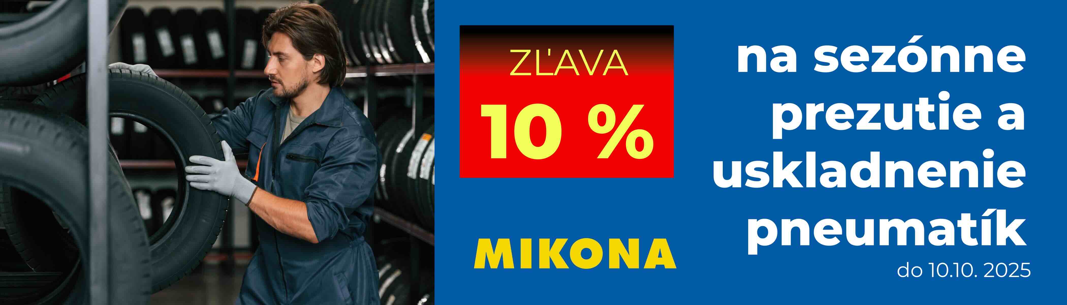 Zľava 10 % na sezónne prezutie a uskladnenie pneumatík