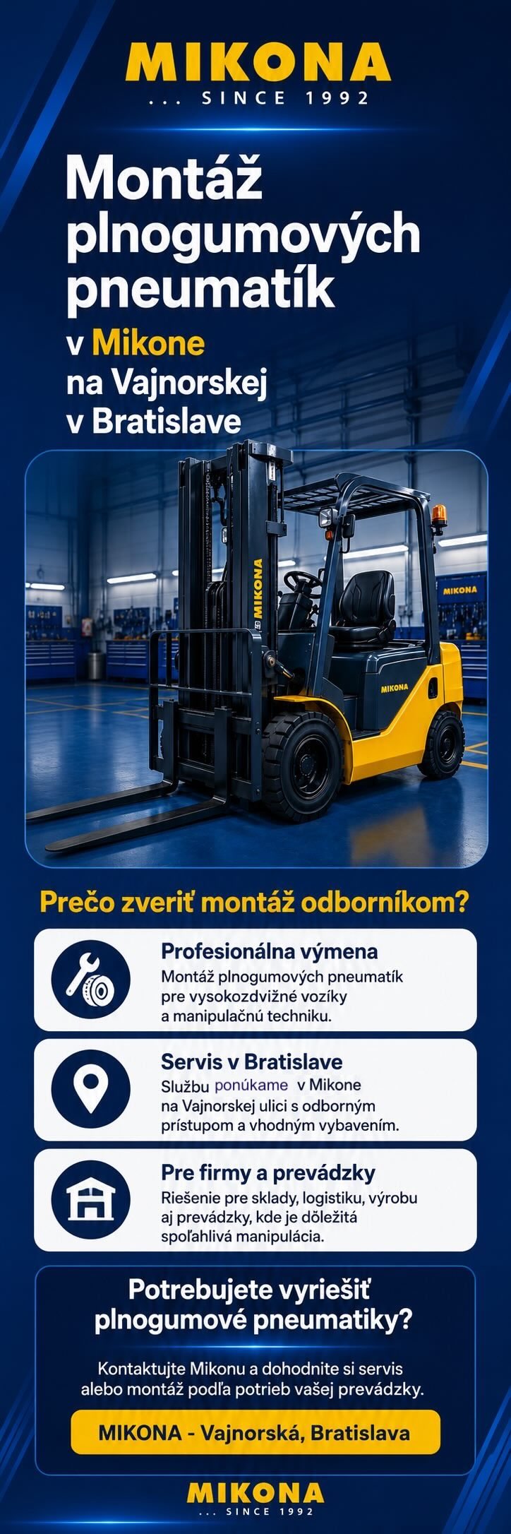Montáž plnogum VZV Bratislava - Vajnorská