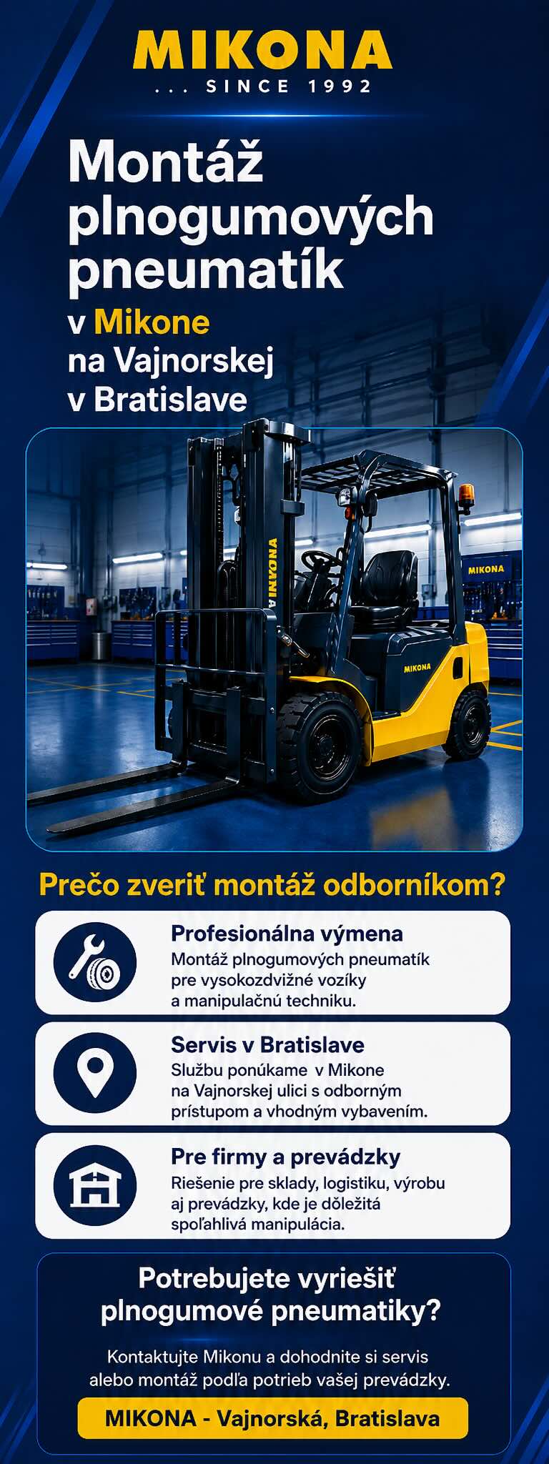 Montáž plnogum VZV Bratislava Vajnorská